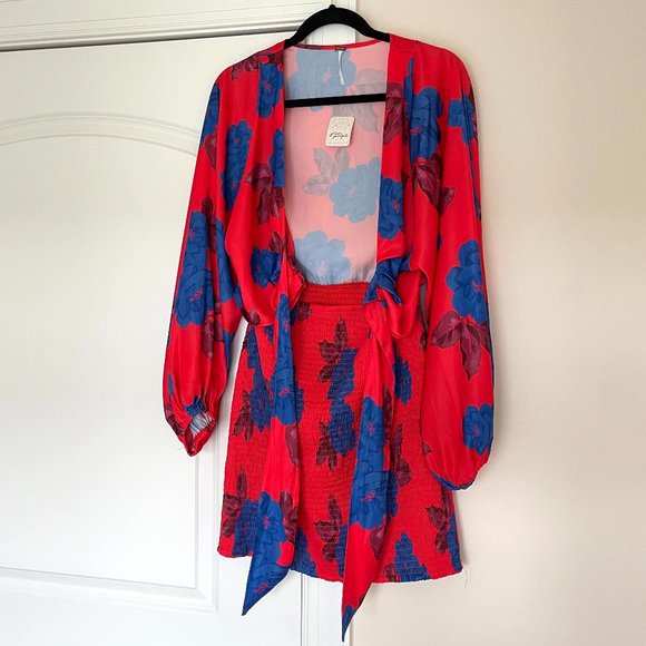 *NWT* Free People Cassie Mini Dress in Cherry Combo - Picture 6 of 7